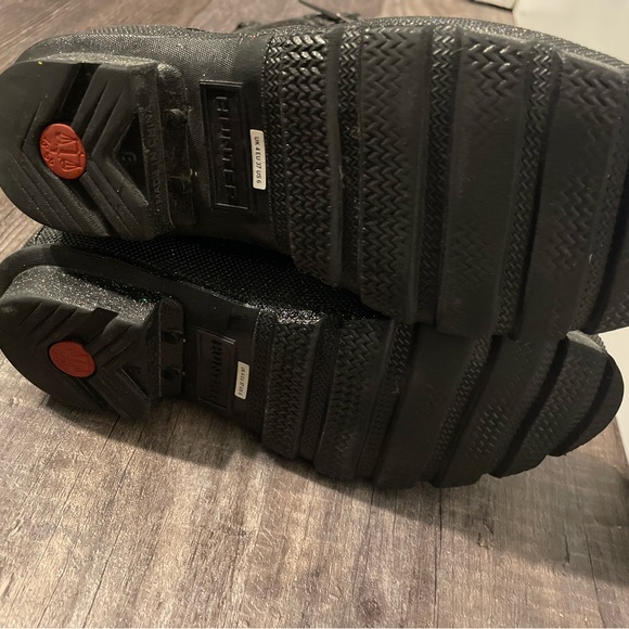 HUNTER Original Starcloud Sparkling Black Tall rain boots women’s shoe sz 6 - Picture 8 of 9